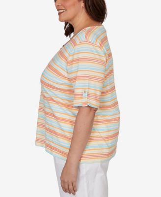 Plus Size Embellished Stretch V-Neck Top