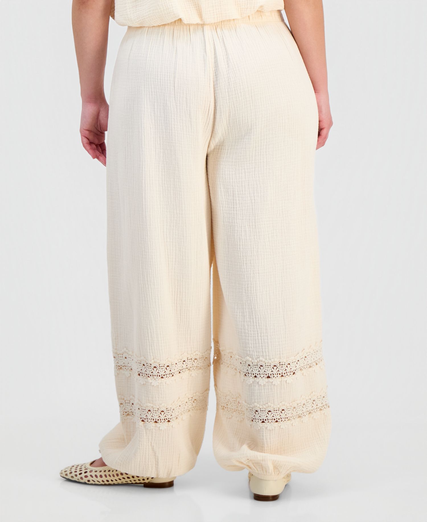 Petite Cotton Gauze Balloon Pants