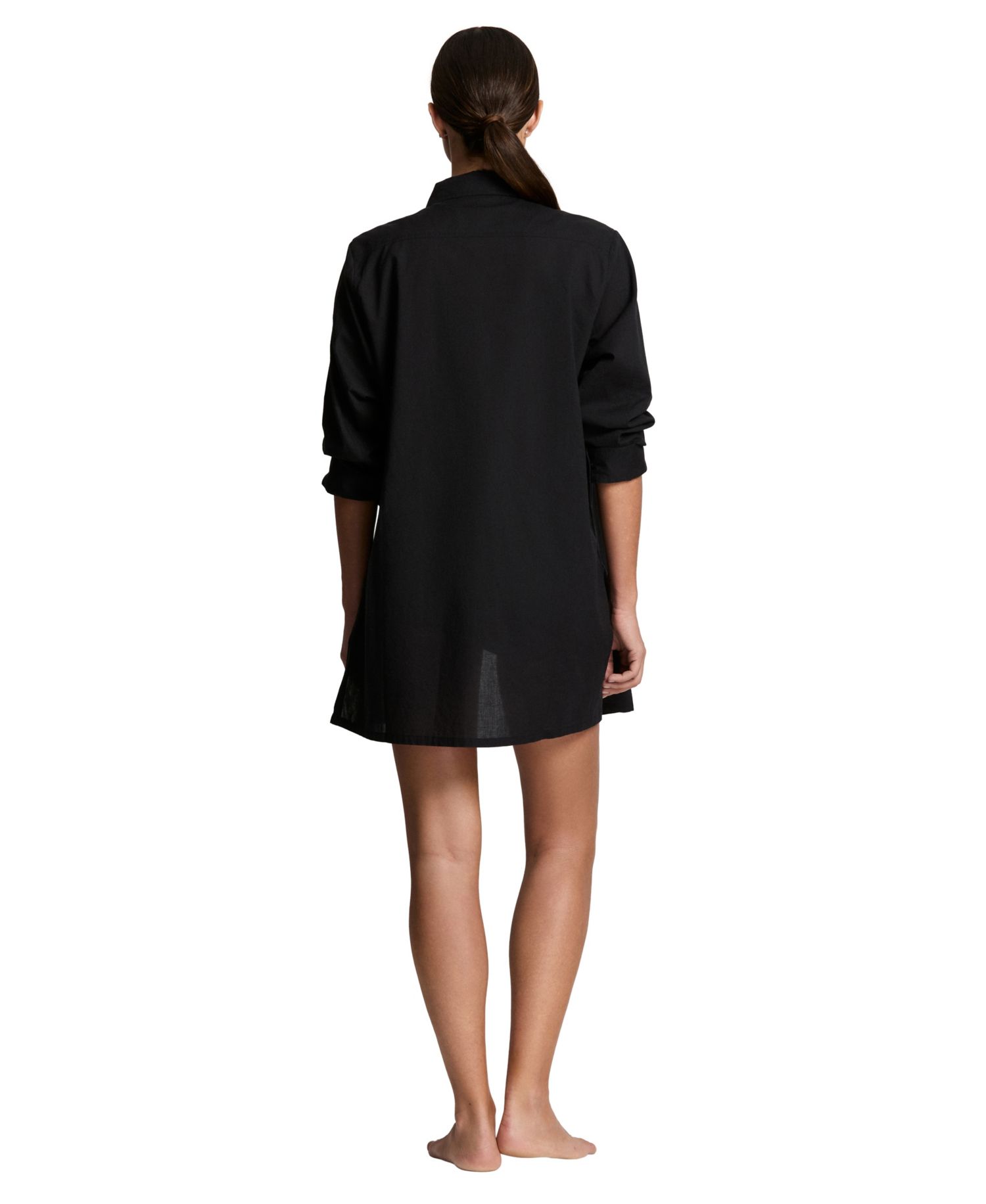 Women's Logo Embroidered Shirt Swim Cover-Up