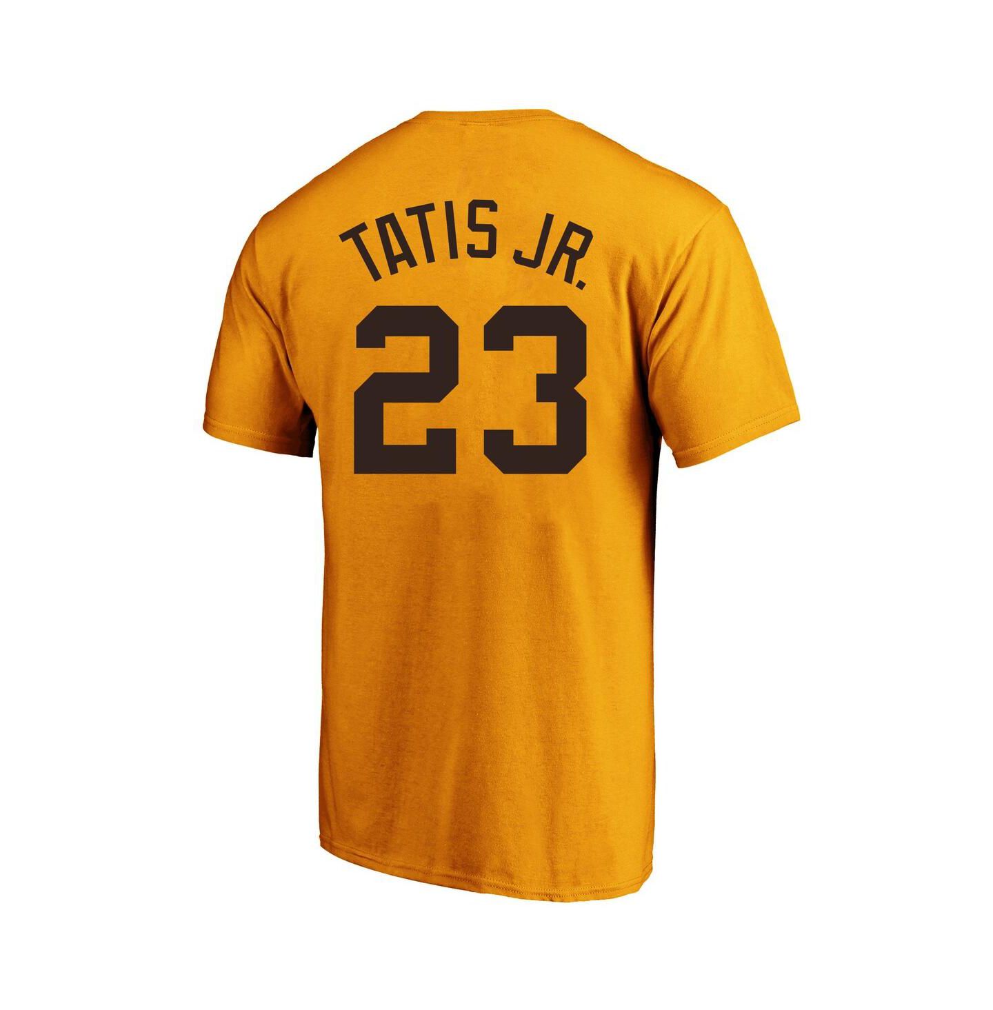 Мужская футболка Fanatics Fernando Tatis Jr. Gold San Diego Padres Big & Tall Name & Number — фото 3