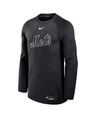 Men's Black New York Mets Authentic Collection Game Time Raglan Dri-FIT Long Sleeve T-Shirt