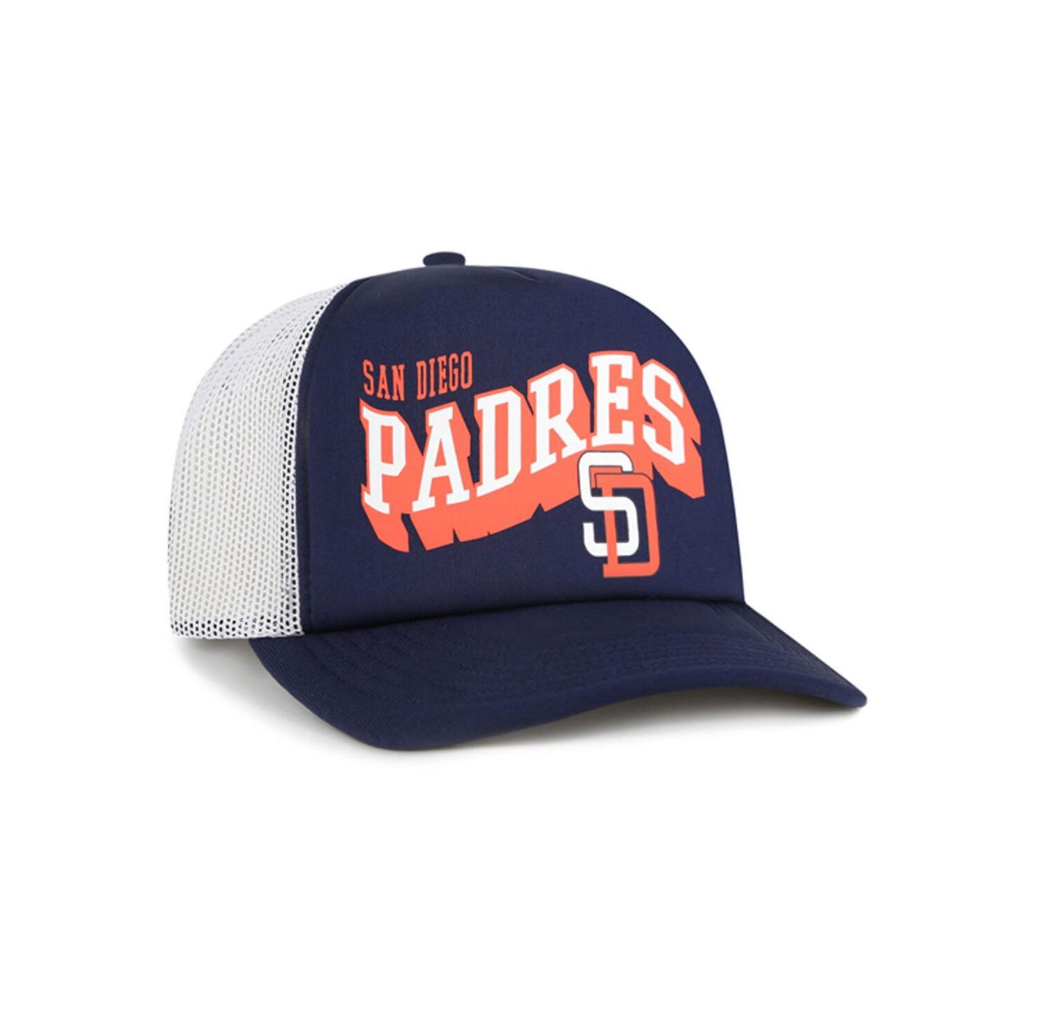 Men's Navy San Diego Padres Meander Foam Trucker Snapback Hat