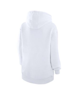 Women's White Minnesota Wild Team Logo Tri-Blend Fleece Pullover Hoodie