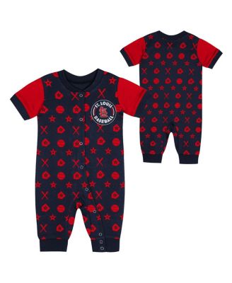Newborn Navy St. Louis Cardinals Hard 90 Coveralls