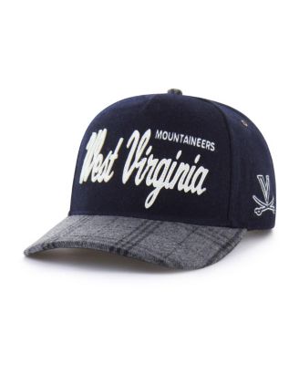 Men's and Women's Navy West Virginia Mountaineers Windowpane Plaid Collection Hitch Adjustable Hat