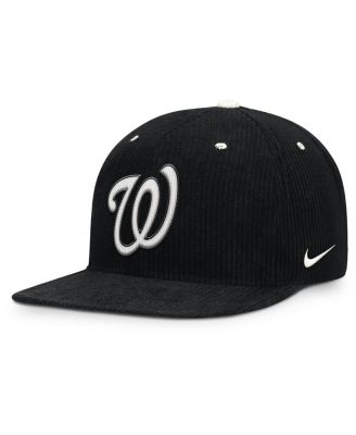 Men's Black Washington Nationals Pro Corduroy Structured Snapback Hat