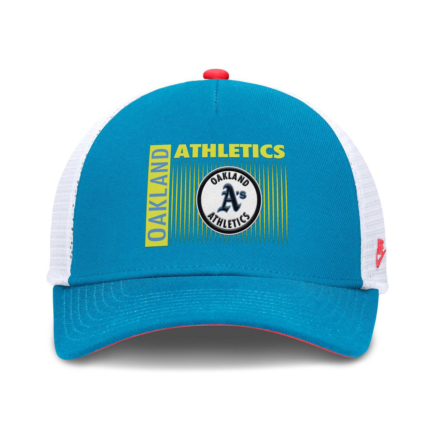 Мужская кепка Nike Teal Athletics Neon 90s Rise Structured Performance Adjustable Trucker Hat — фото 2