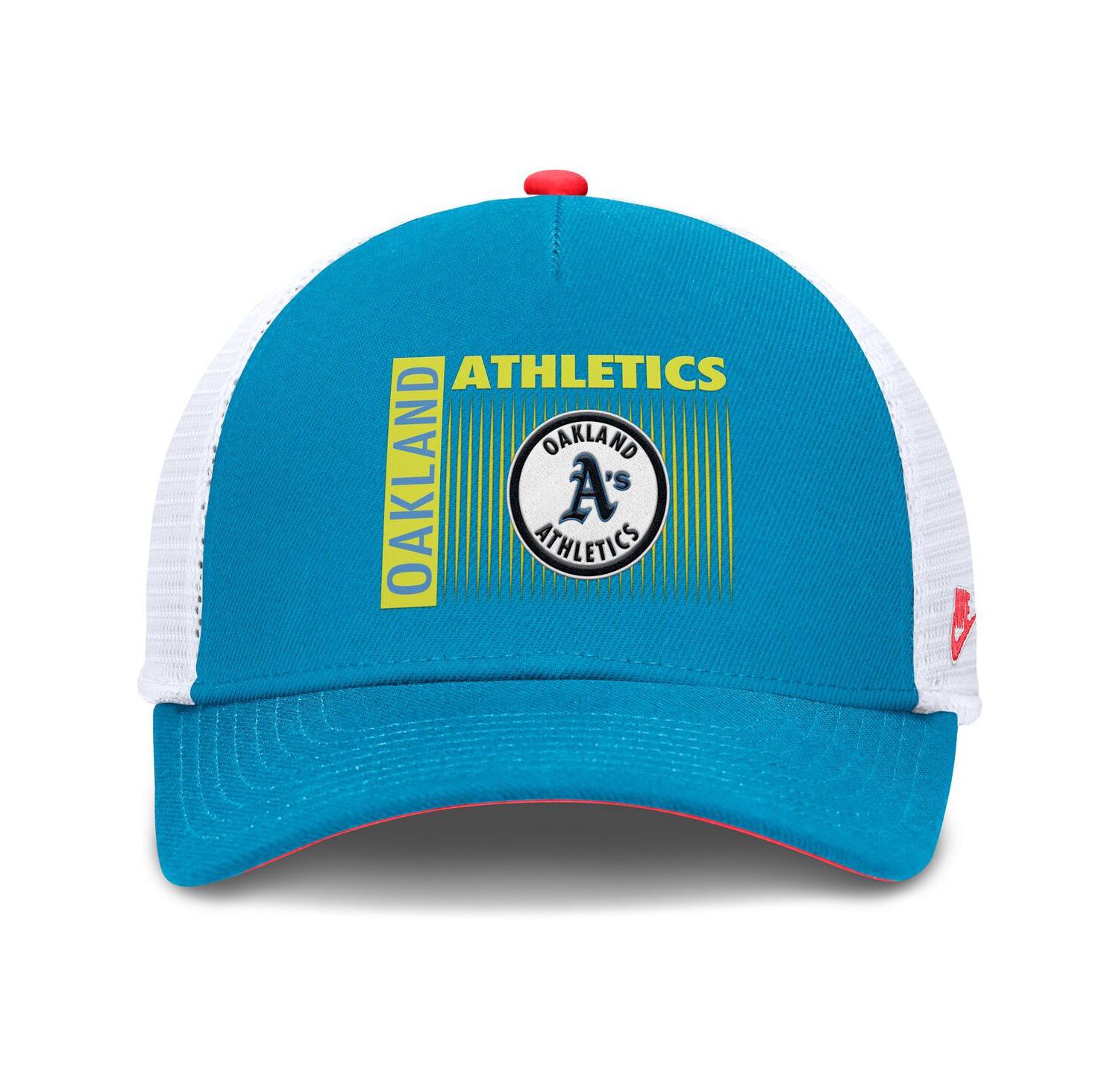 Men's Teal Athletics Neon 90s Rise Structured Performance Adjustable Trucker Hat