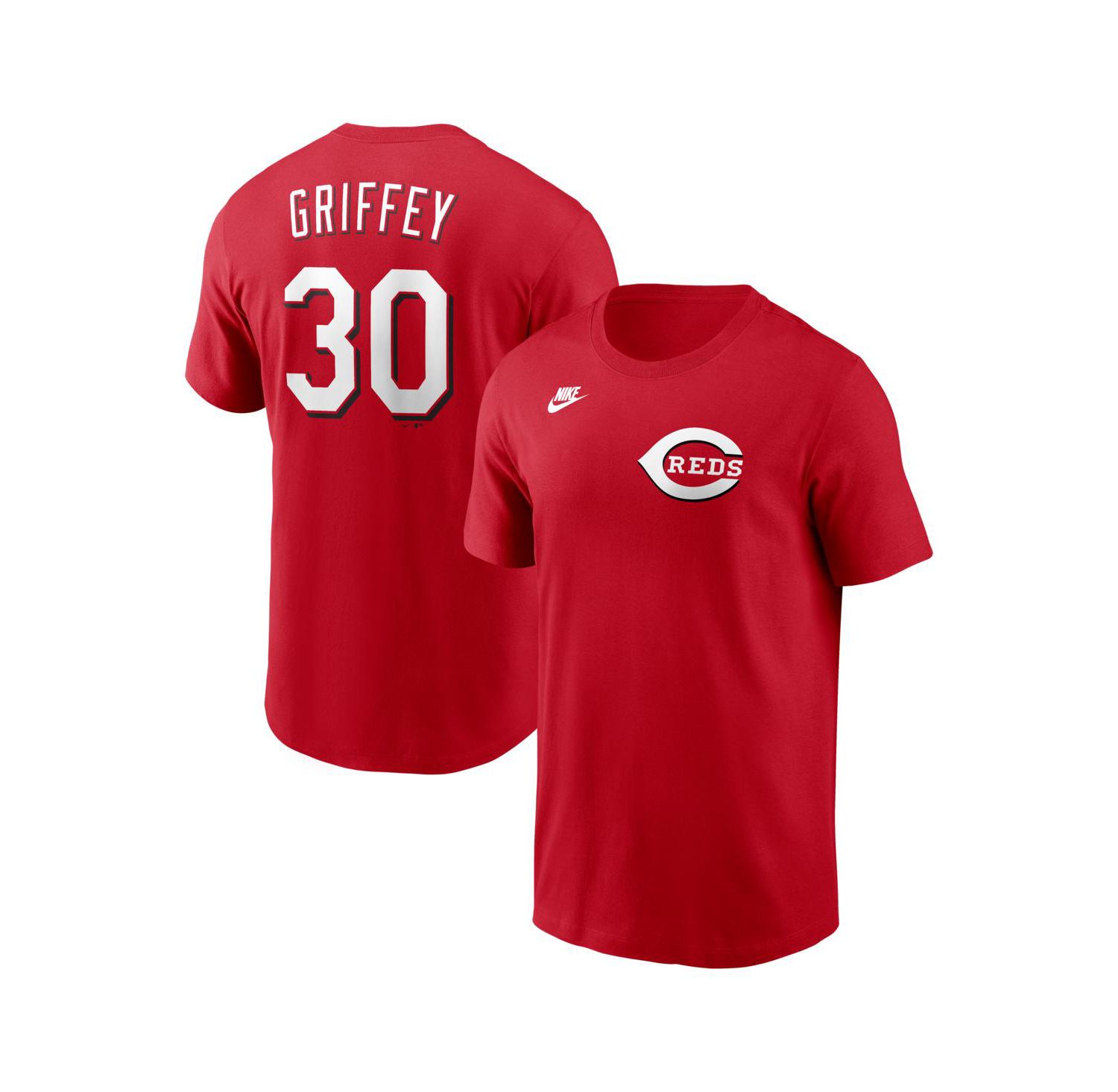 Men's Ken Griffey Jr. Red Cincinnati Reds Cooperstown Collection Name & Number T-Shirt