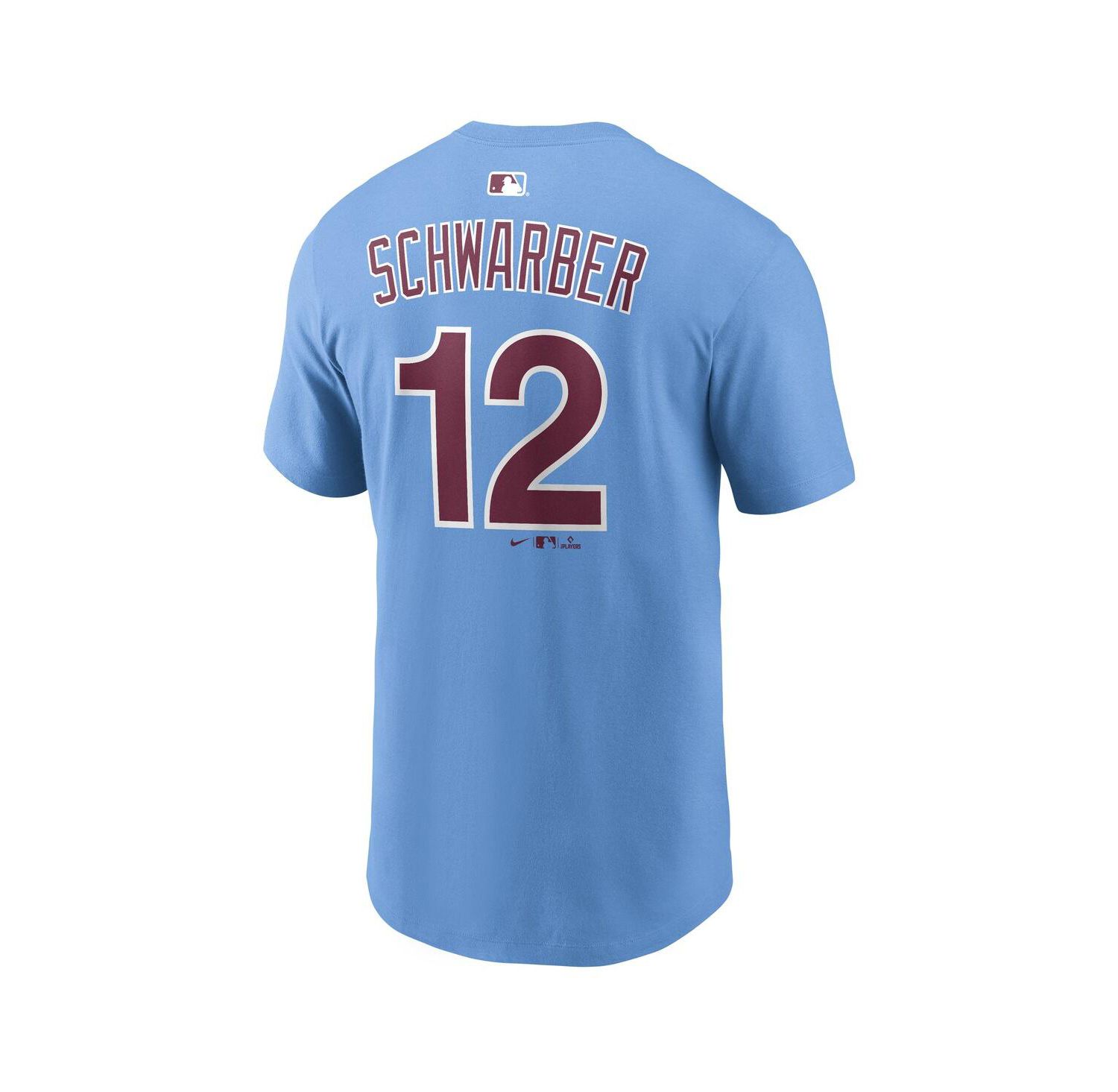 Men's Kyle Schwarber Light Blue Philadelphia Phillies Name & Number T-Shirt