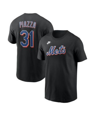 Men's Mike Piazza Black New York Mets Cooperstown Collection Name & Number T-Shirt