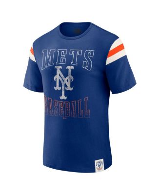 Darius Rucker Collection By Men's Royal New York Mets Distressed Sleeve Stripe T-Shirt