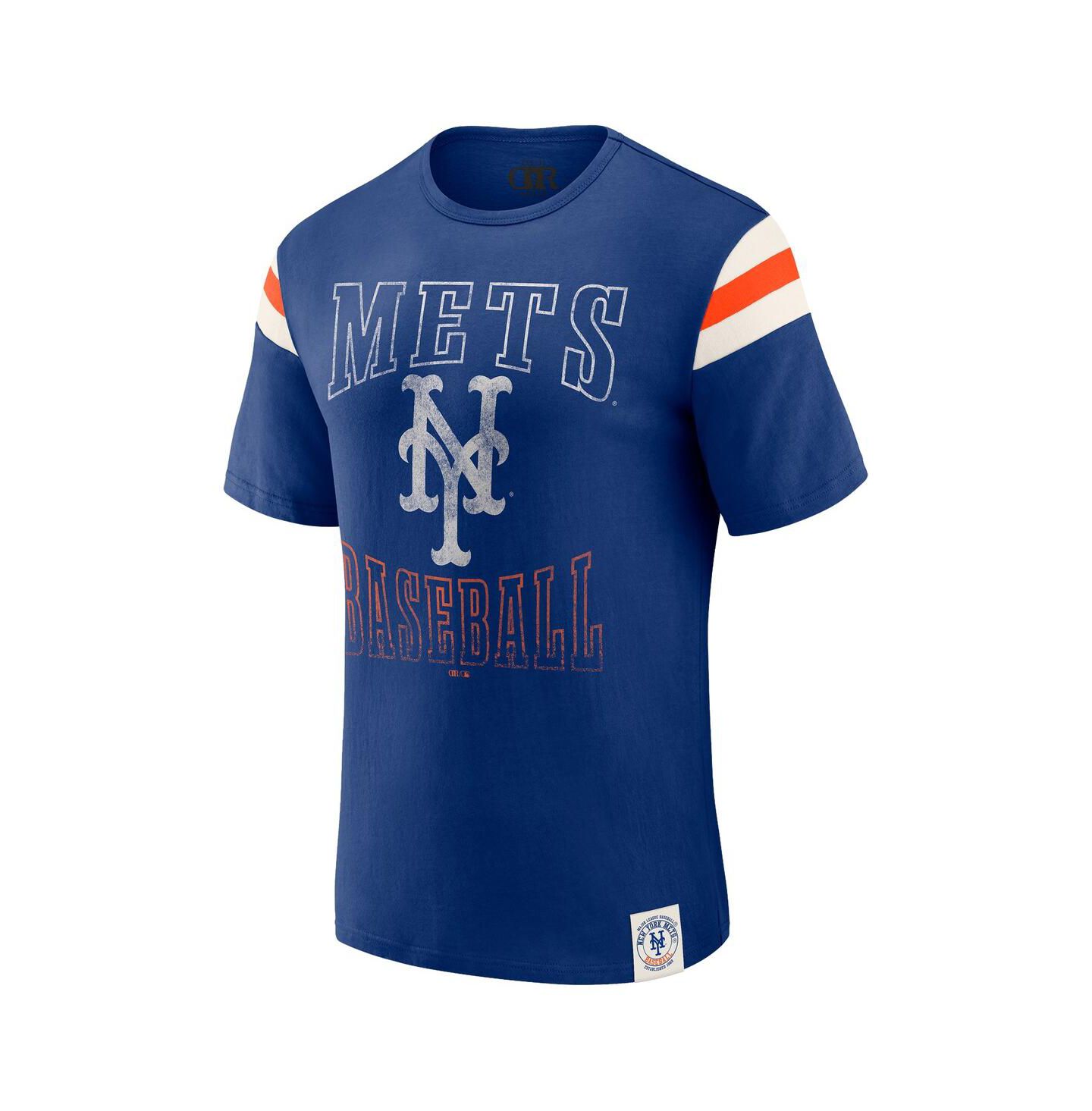 Мужская футболка Fanatics Darius Rucker Collection By Royal New York Mets Distressed Sleeve Stripe — фото 2
