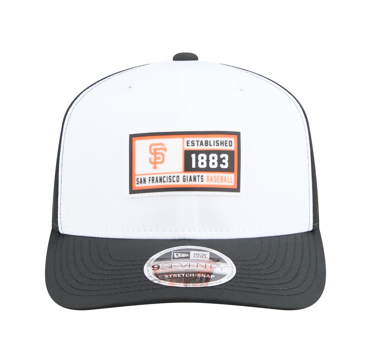Men's White/Black San Francisco Giants Established Patch 9SEVENTY Adjustable Hat