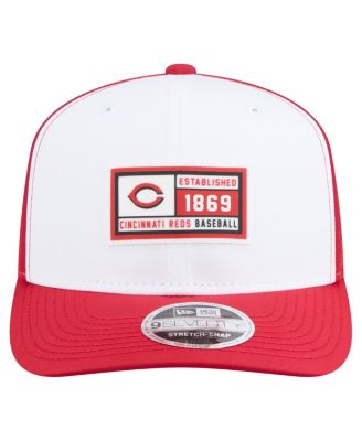 Men's White/Red Cincinnati Reds Established Patch 9SEVENTY Adjustable Hat