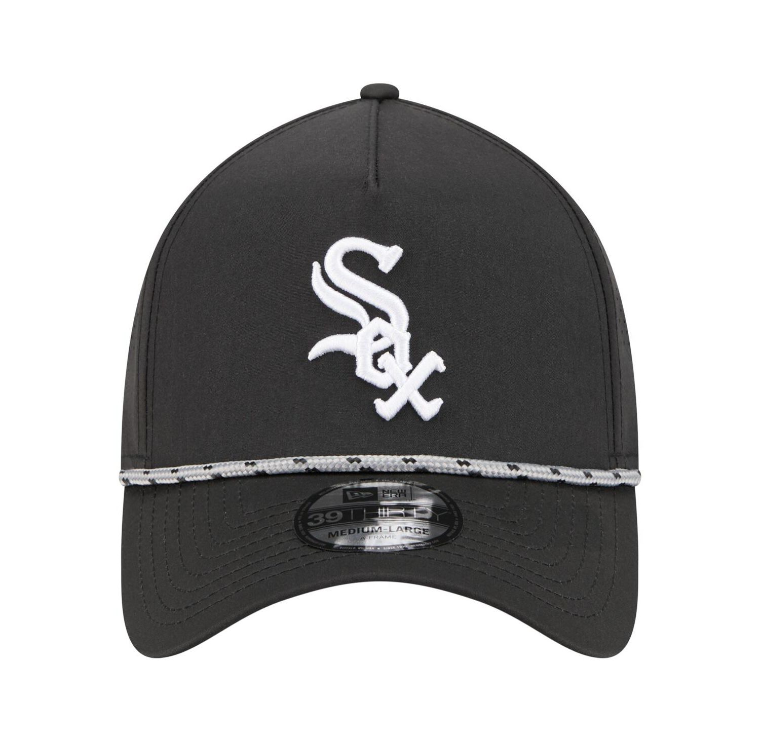 Men's Black Chicago White Sox 39THIRTY A-Frame Perforated Flex Hat