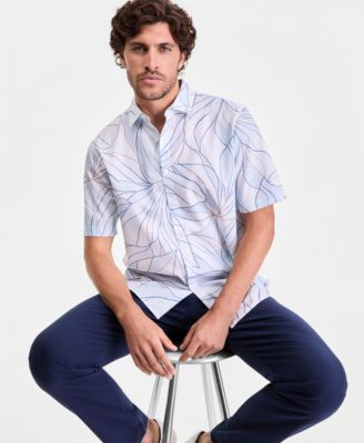 Men's Artist Floral-Print Short-Sleeve Shirt, Macy's Exclusive