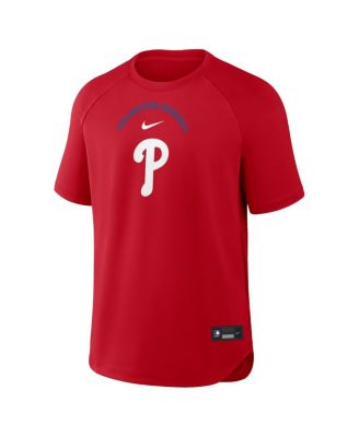 Men's Red Philadelphia Phillies Authentic Collection Batting Practice Pre-Game Raglan Dri-FIT T -Shirt