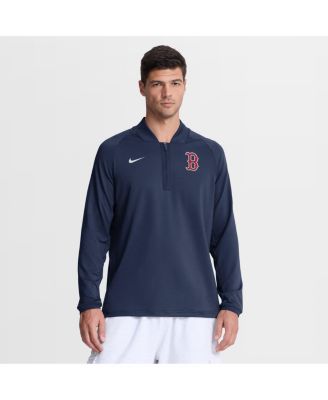 Men's Navy Boston Red Sox Authentic Collection Dri-FIT Raglan Half-Zip Pullover