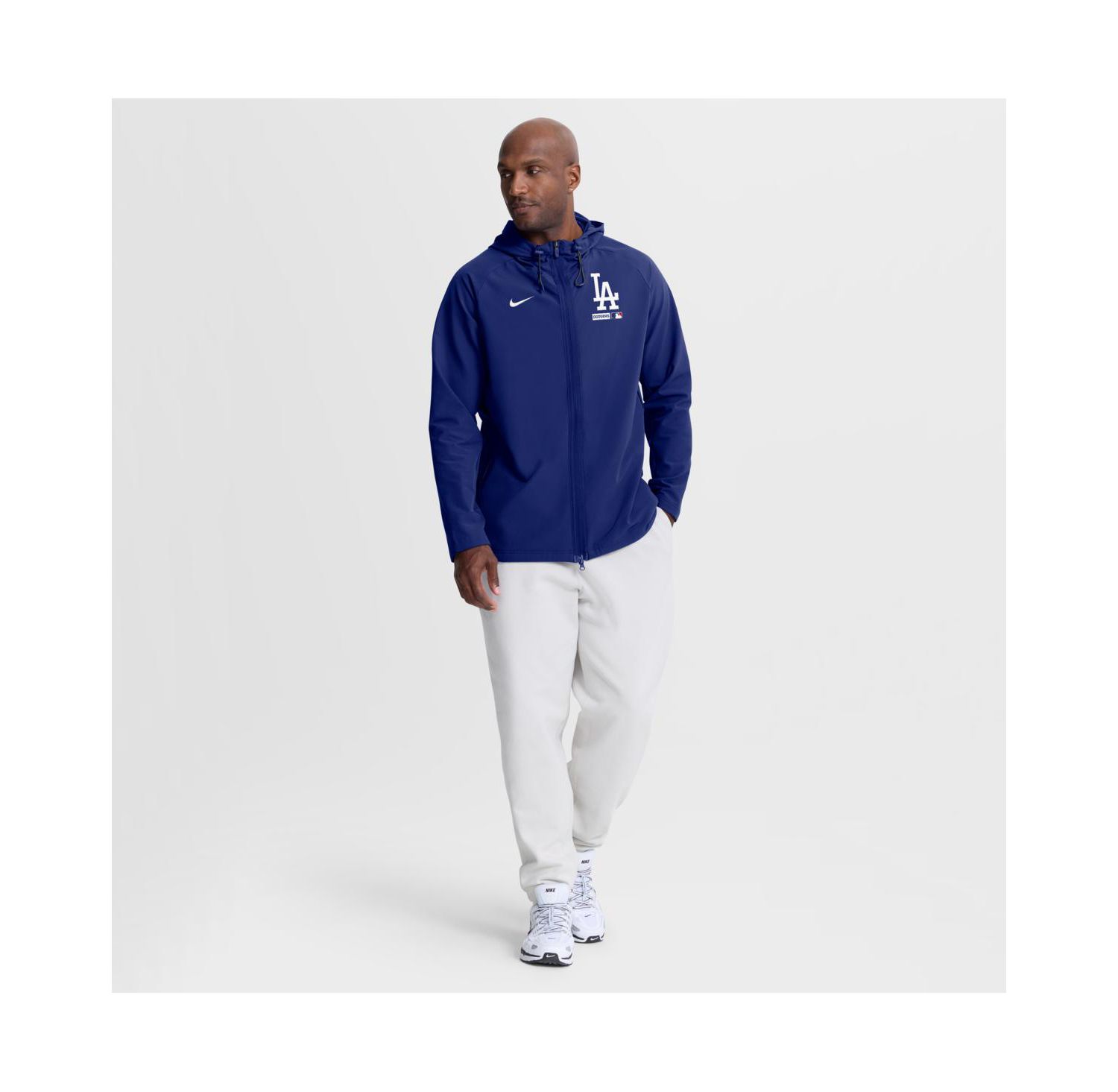 Men's Royal Los Angeles Dodgers Authentic Collection Raglan Therma-FIT Full-Zip Hooded Jacket