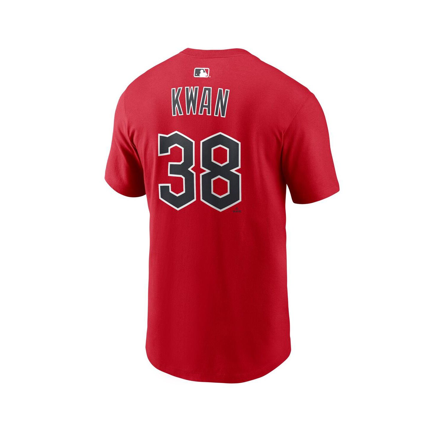 Men's Steven Kwan Red Cleveland Guardians Name & Number T-Shirt