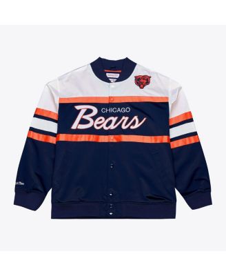 Men's Navy Chicago Bears Head Coach Lightweight Full-Snap Satin Jacket
