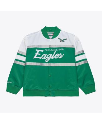 Men's Kelly Green Philadelphia Eagles Head Coach Lightweight Full-Snap Satin Jacket