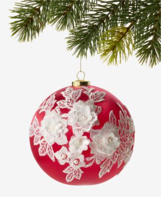 Holiday Toile Ball Ornament