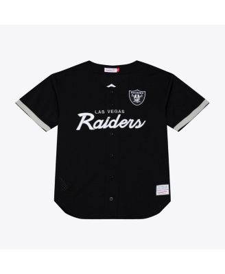 Men's Black Las Vegas Raiders Head Coach Mesh Full-Button Fashion Jersey