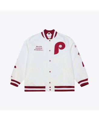Men's White Philadelphia Phillies Cooperstown Collection Arctic Lightweight Satin Full-Snap Jacket