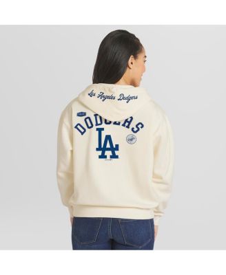 Women's Cream Los Angeles Dodgers Full-Zip Hoodie