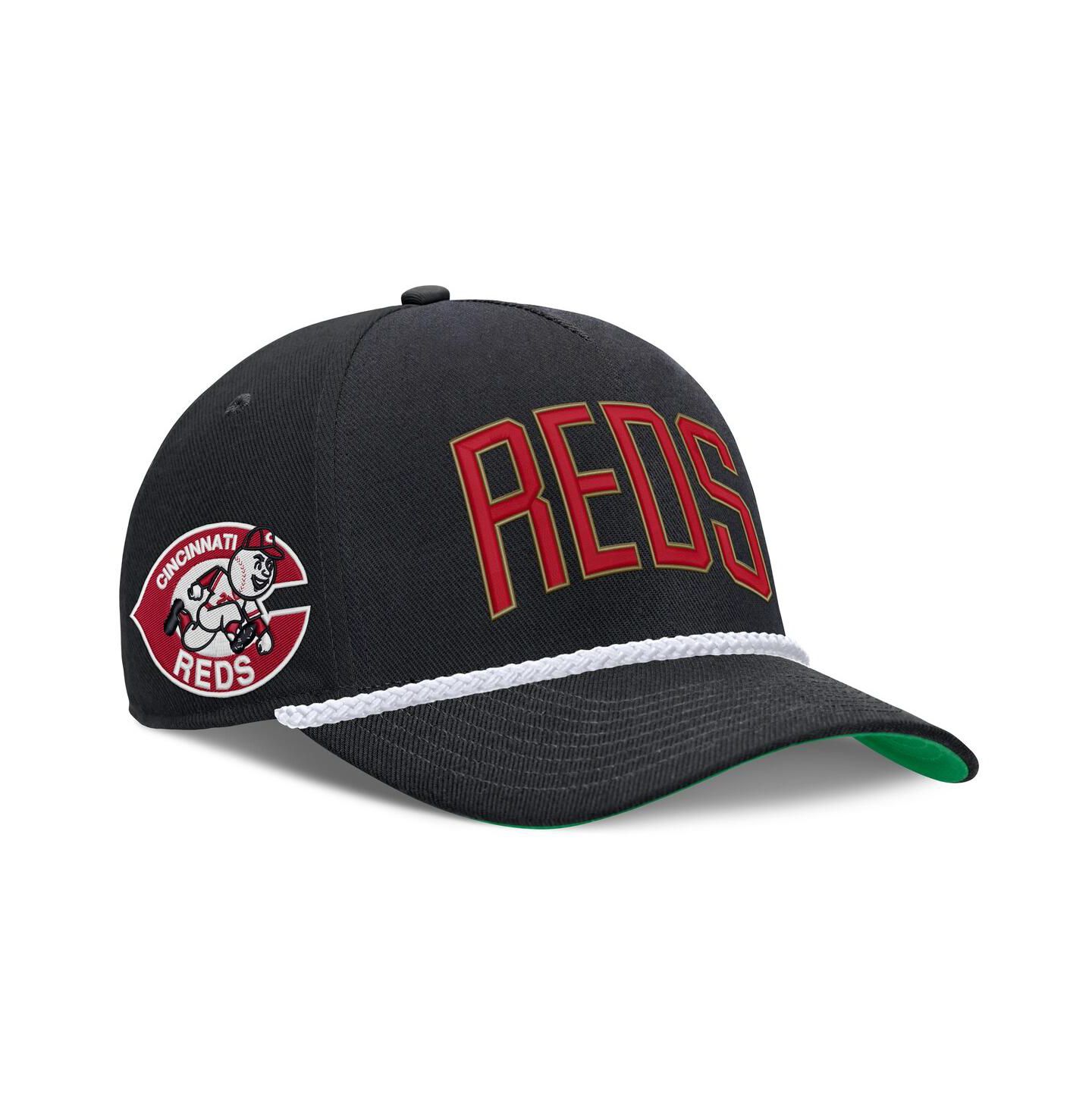 Мужская кепка Nike Black Cincinnati Reds Cooperstown Collection Rise Adjustable Hat — фото 1