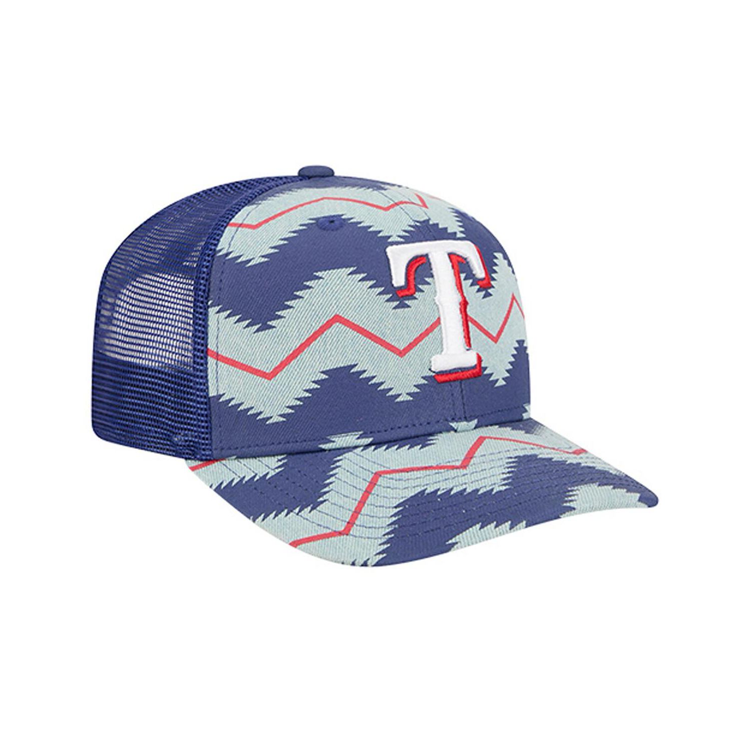 Men's Denim/Royal Texas Rangers Aztec Denim 9SEVENTY Adjustable Hat
