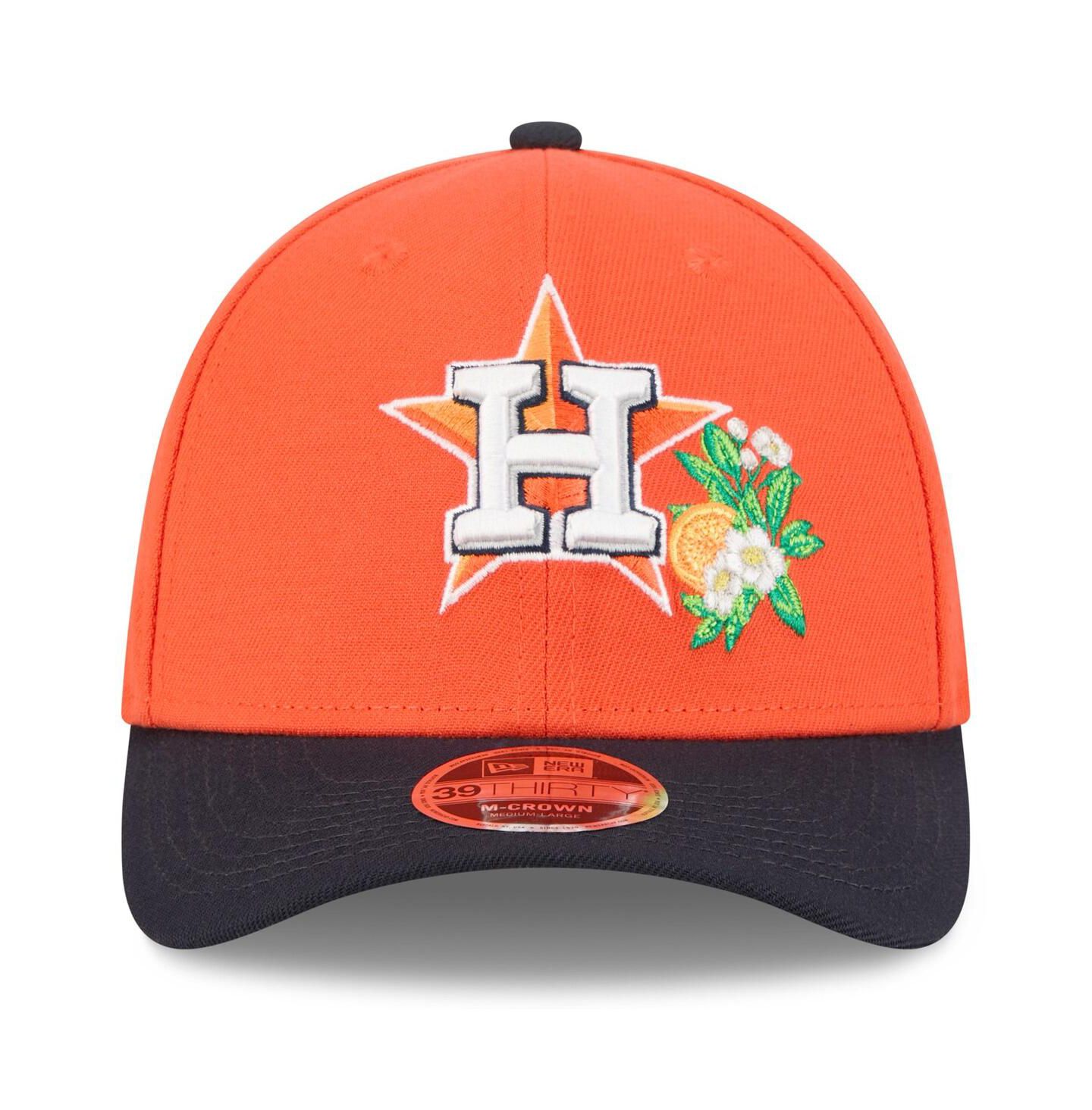 Мужская кепка New Era Orange/Navy Houston Astros 2026 Spring Training M-Crown 39THIRTY Flex Hat — фото 2