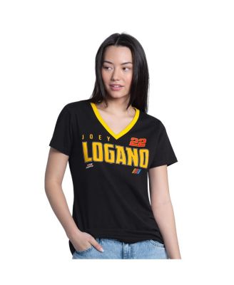 Women's Black Joey Logano Best Team V-Neck T-Shirt
