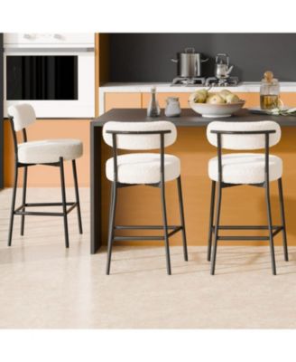 Bar Stools Set of 3, 24 Inches Modern Counter Height BarStools