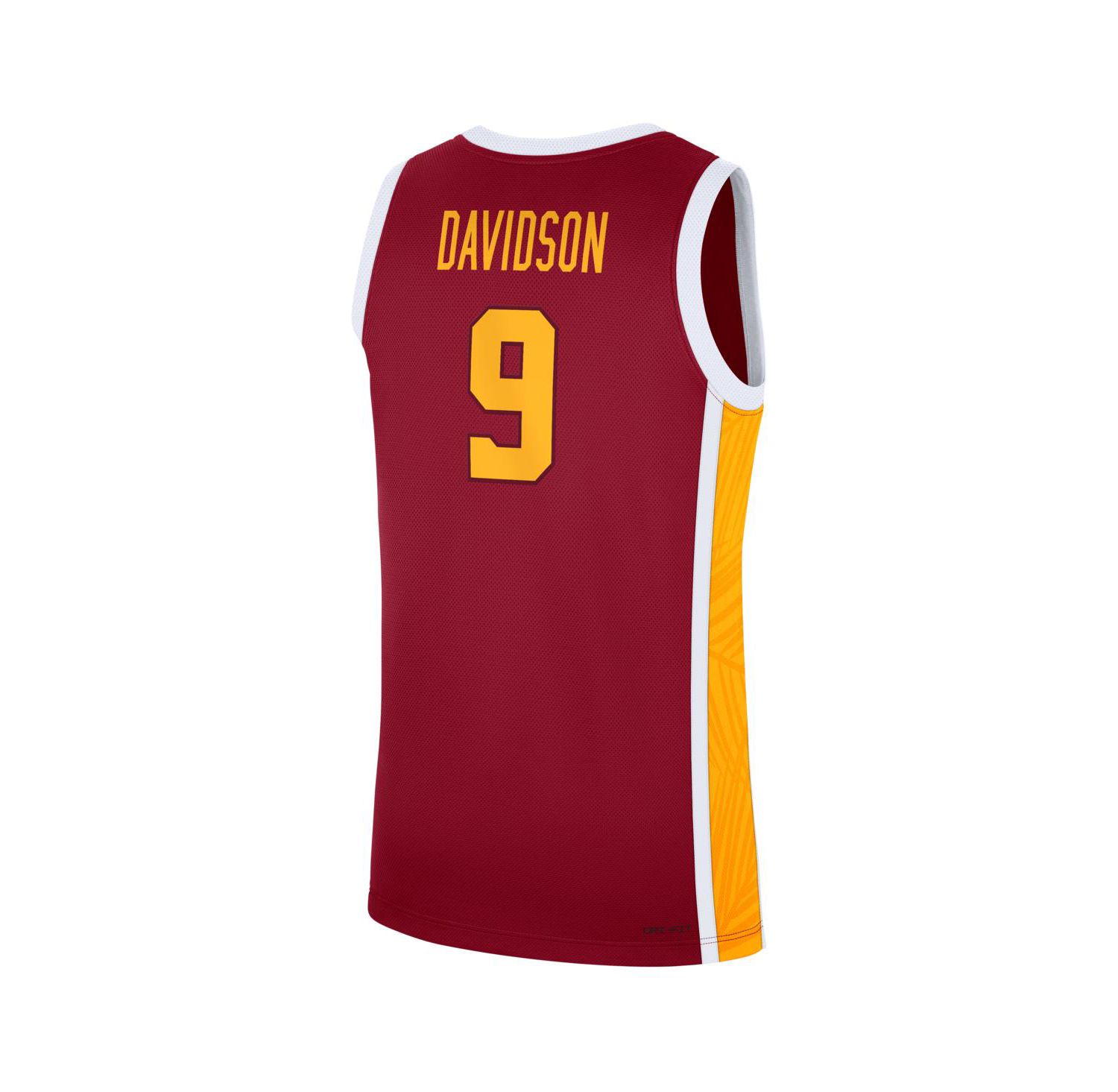 Men's Jazzy Davidson Cardinal USC Trojans Road Replica Basketball Jersey