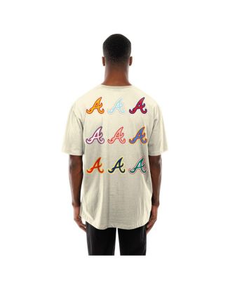 Men's Cream Atlanta Braves Ransom Note Oversized T-Shirt