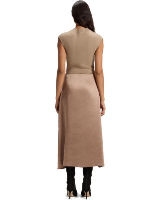 Women's Satin Skirt Knitted Dress