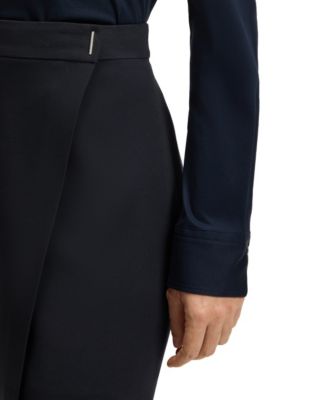 Women's Wrap Front Crepe Mini Skirt