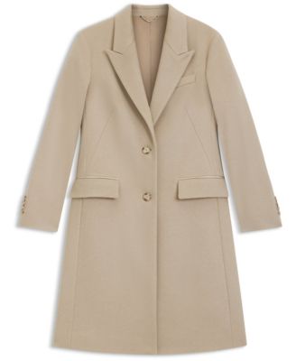 BOSS by Women's Wool Regular-Fit Peak Lapels Coat