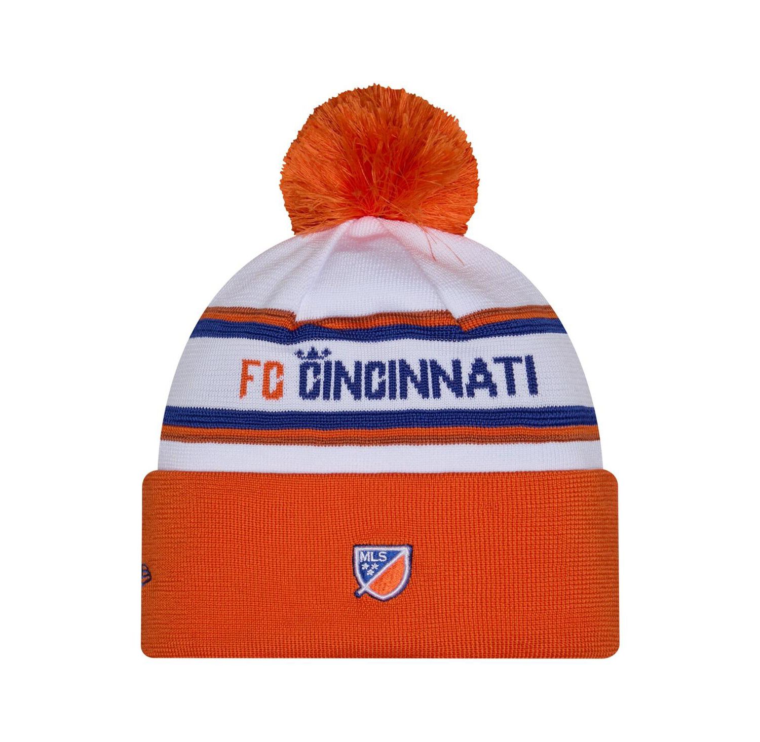 Men's White FC Cincinnati 2026 Jersey Hook Cuffed Knit Hat with Pom