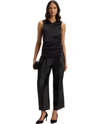 BOSS by Women's Stretch-Silk Asymmetric-Hem Top