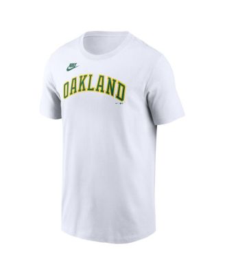 Men's White Oakland Athletics Cooperstown Collection Wordmark T-Shirt
