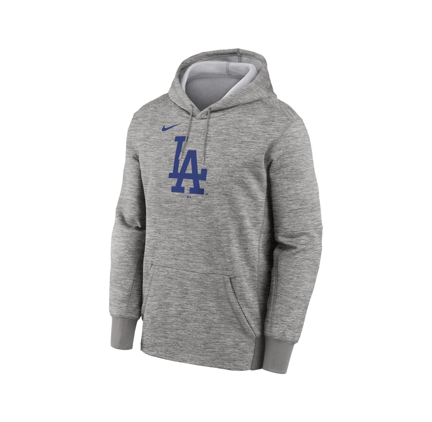 Men's Heather Gray Los Angeles Dodgers Primary Logo Therma Hoodie