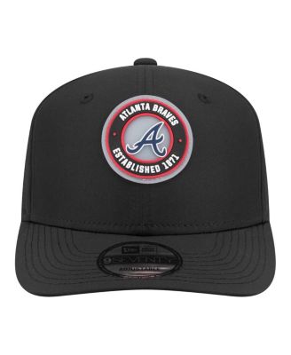 Men's Black Atlanta Braves Circle 9SEVENTY Adjustable Hat
