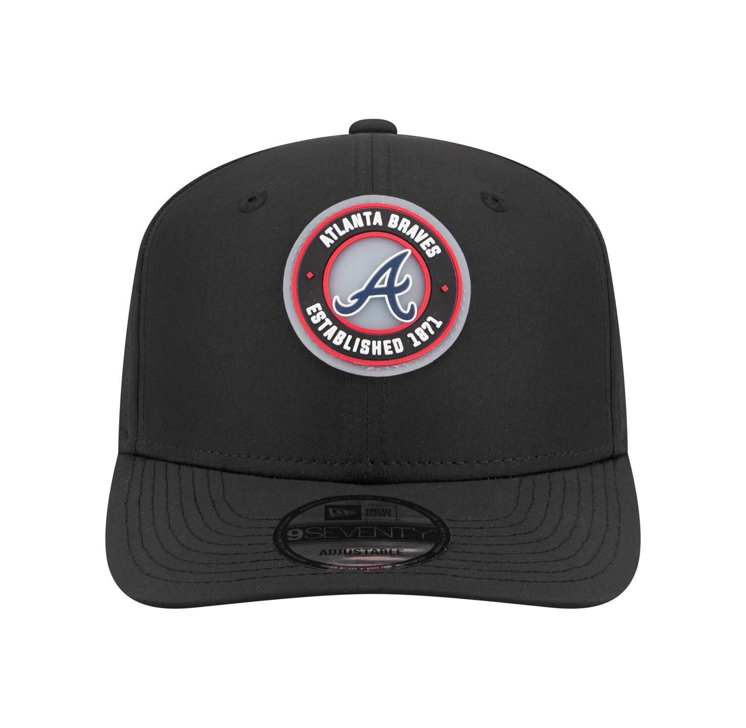 Men's Black Atlanta Braves Circle 9SEVENTY Adjustable Hat