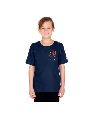 Big Boys and Girls Navy Detroit Tigers Stars Cap T-Shirt