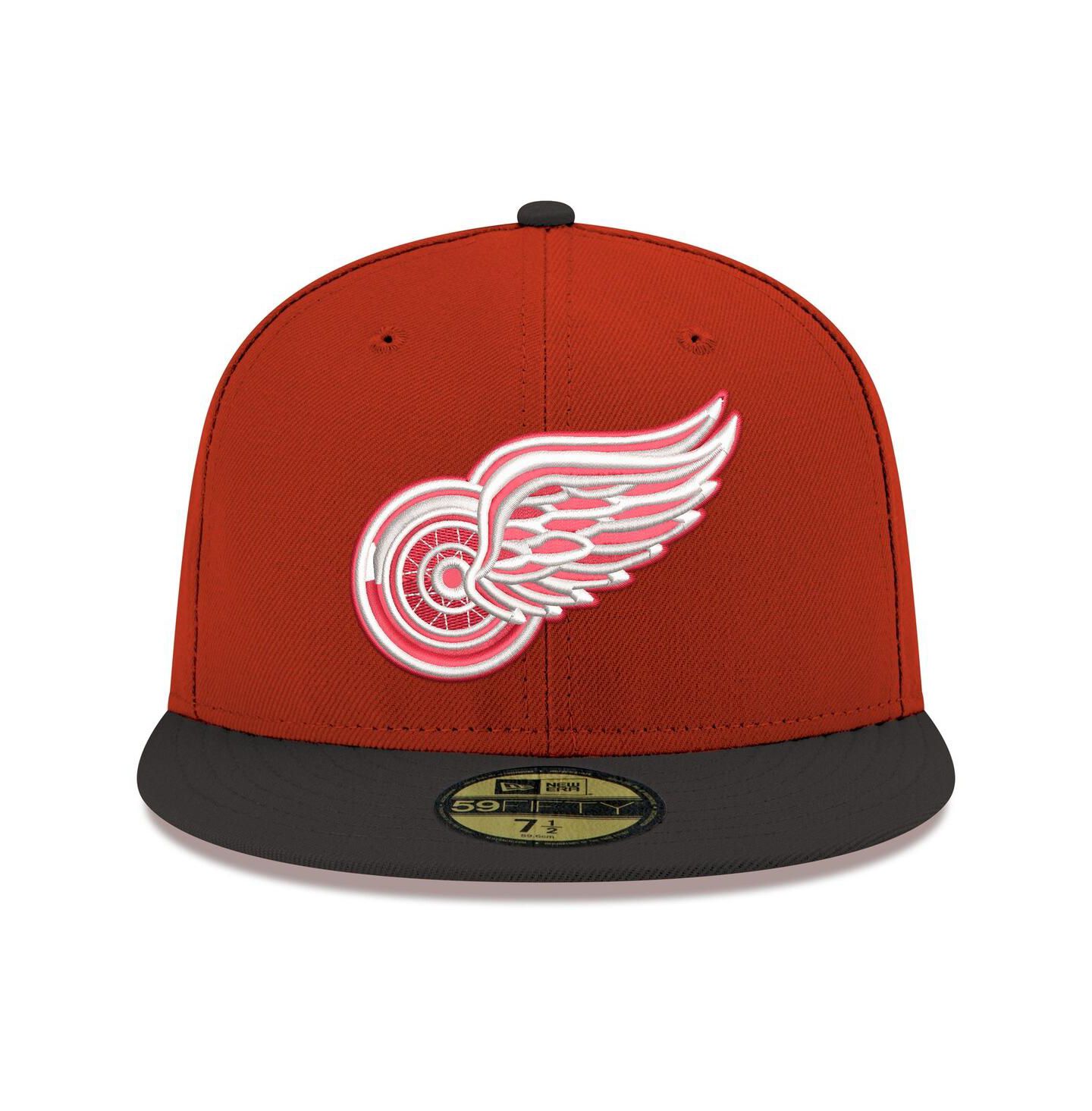 Мужская кепка New Era Red Detroit Red Wings Core Logo Two-Tone 59FIFTY Fitted Hat — фото 2