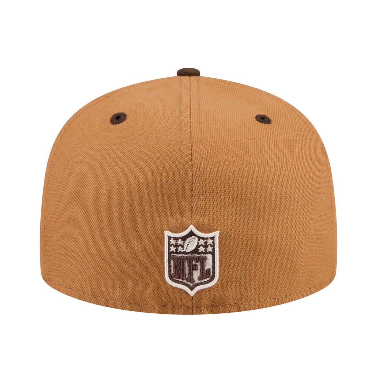 Мужская кепка New Era Light Brown/Dark Brown Washington Commanders Two-Tone Walnut 59FIFTY Fitted Hat — фото 4